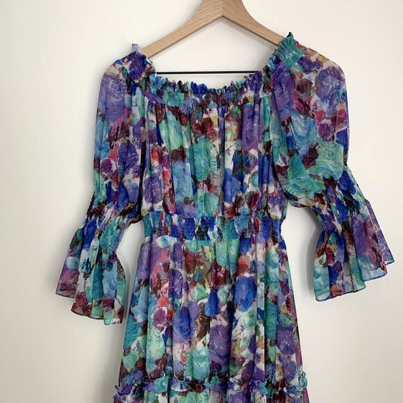 PatBo Blossom Off The Shoulder Dress Violet Womens Small New with Tags - Picture 6 of 16